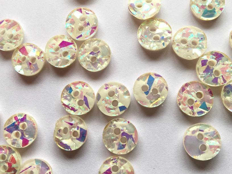 10mm - White Sparkly