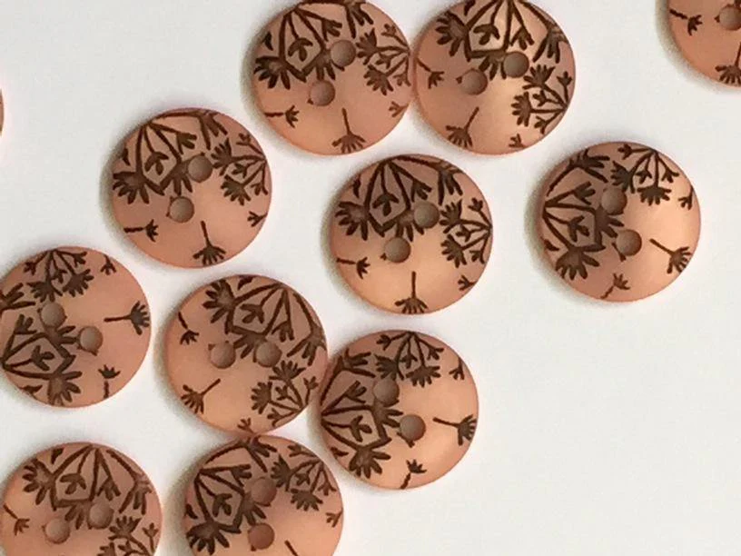 12mm - Peach with Seed Head Design