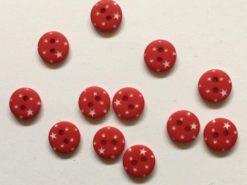 12mm - Red with White Stars