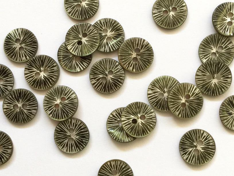 12mm - Very Dark Green Star Burst