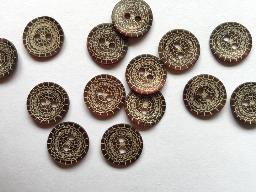 14mm - Mahogany Brown with Pattern