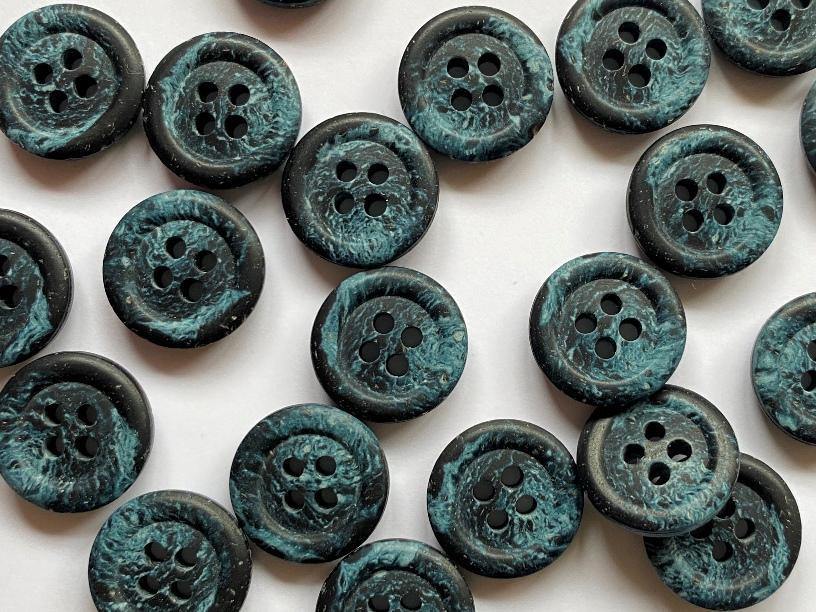 15mm - Hemp Black with Blue Marble