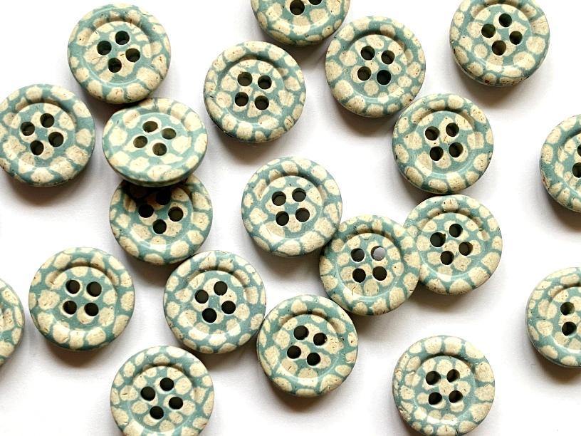 15mm - Hemp Stone with Blue Check
