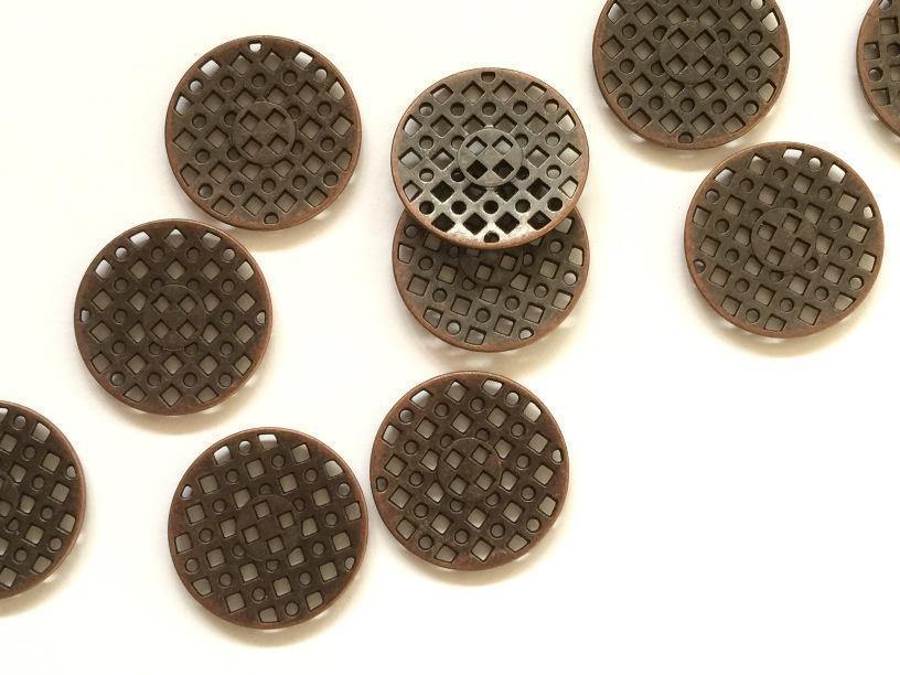 15mm - Old Copper with Holes