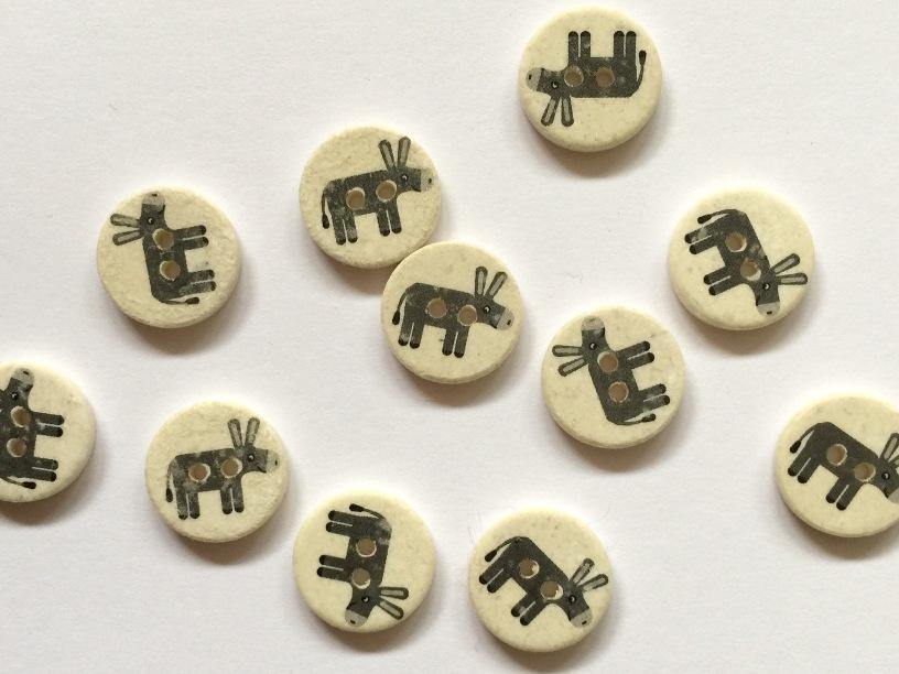 15mm - Pale Coconut with Grey Donkey