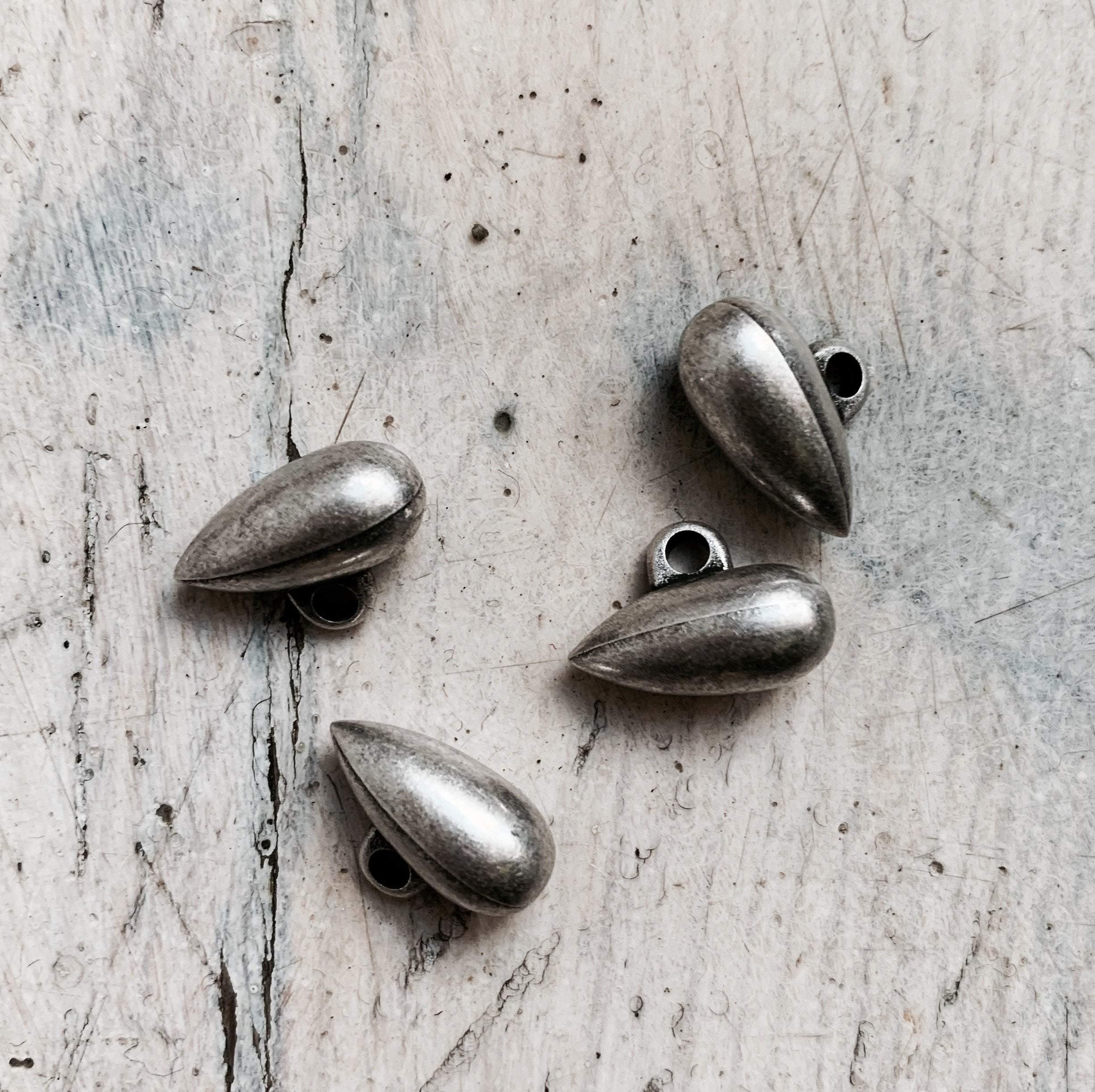 15mm - Zeppelin Shaped Pewter ABS