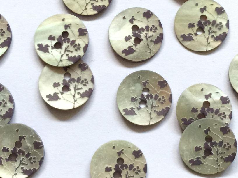 18mm - Dark Purple/Blue Leaf Pattern
