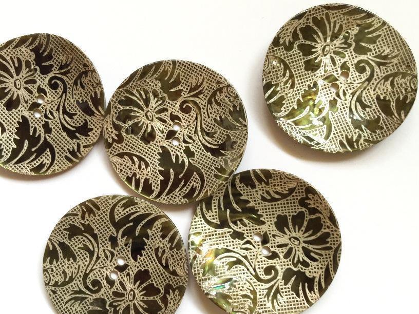38mm - Dark Green, Floral