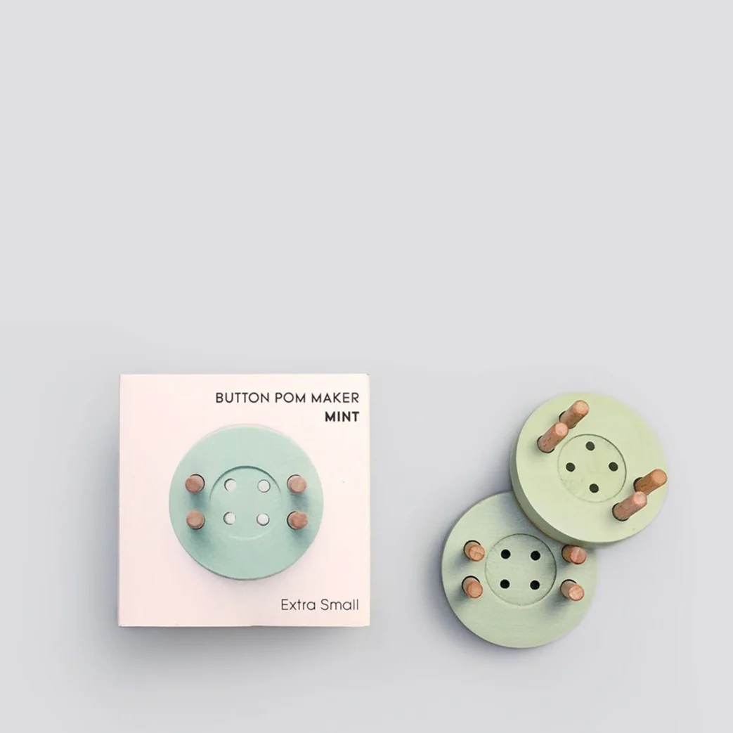 Button Pom Maker 1.5 - 2.0" Pompoms - Mint
