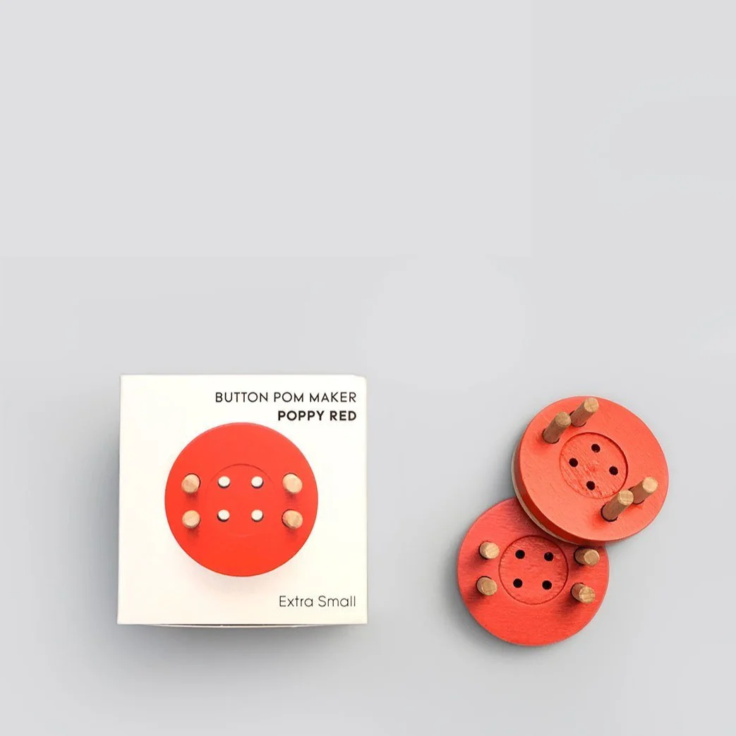 Button Pom Maker 1.5 - 2.0" Pompoms - Poppy