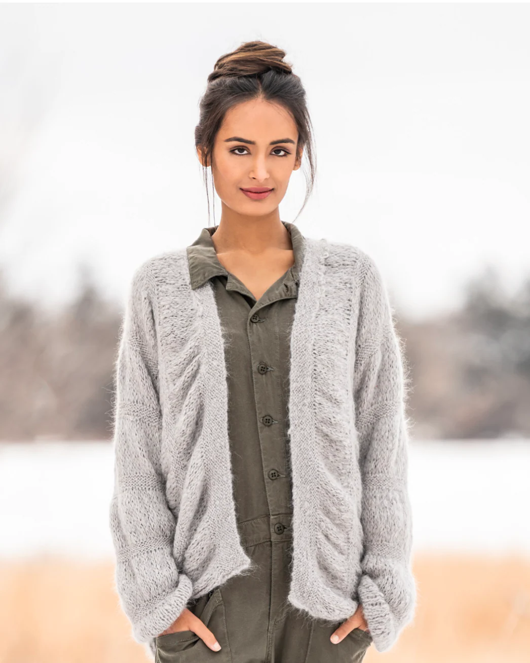 Denmark Cardigan Kit in Brushed Suri - Image 2