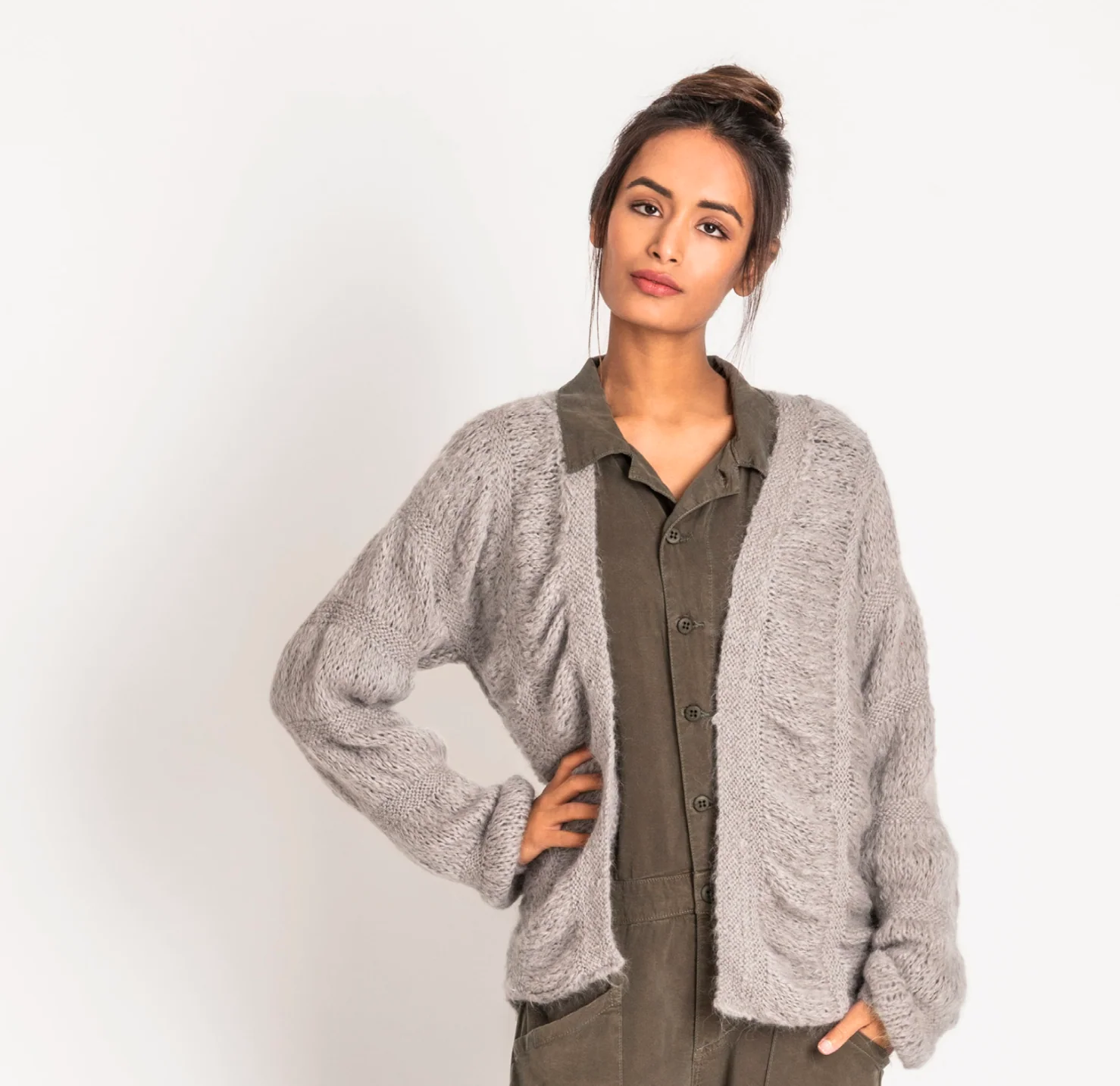 Denmark Cardigan Kit in Brushed Suri - Image 4