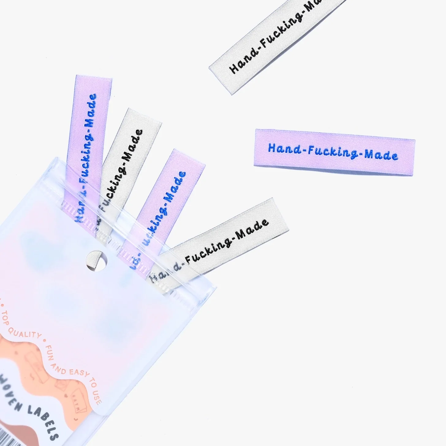 "Hand-Fucking Made" Woven Labels 10 Pack - Image 4
