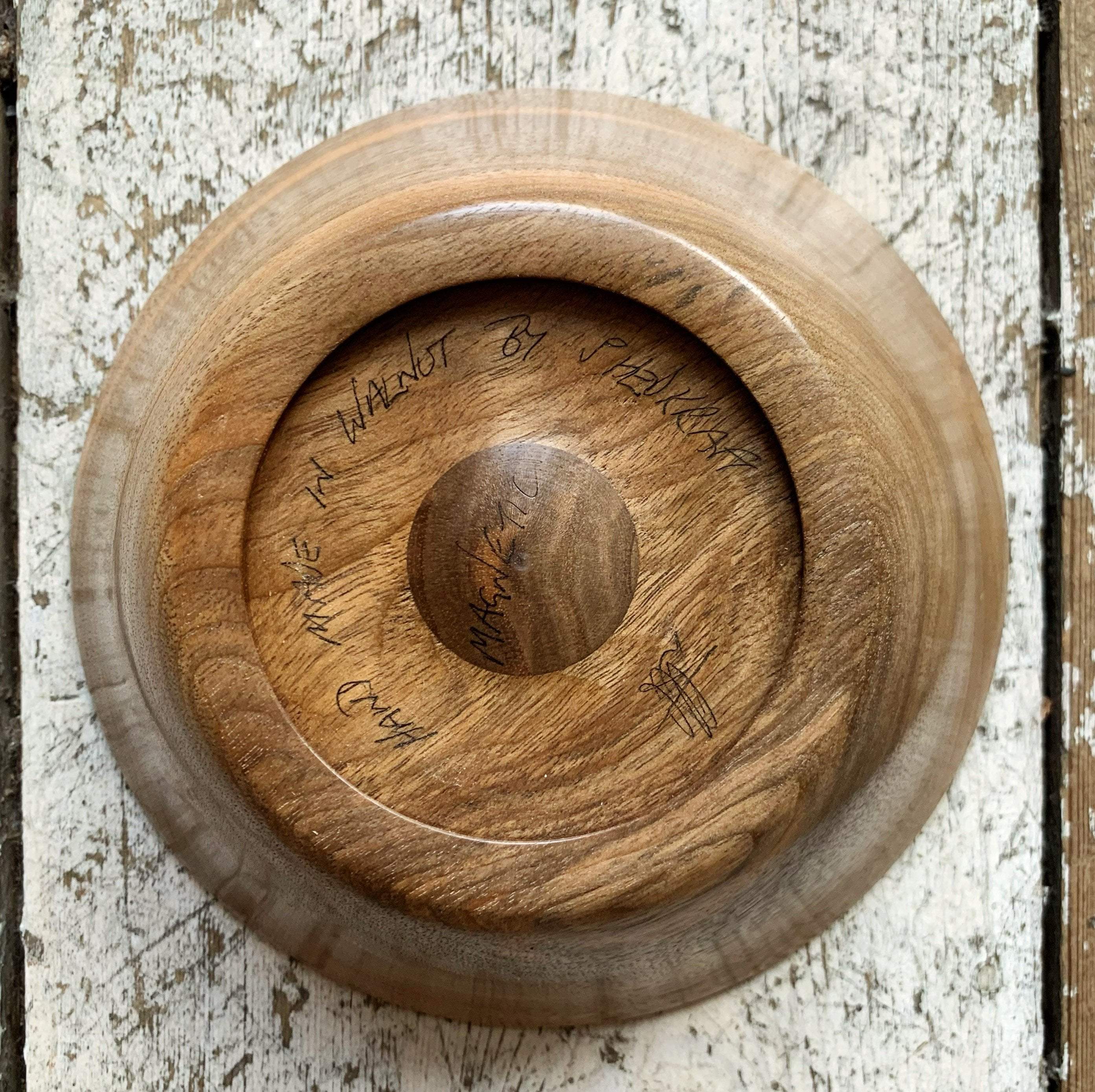 Hand-Turned Wooden Magnetic Bowl - Walnut - Image 2