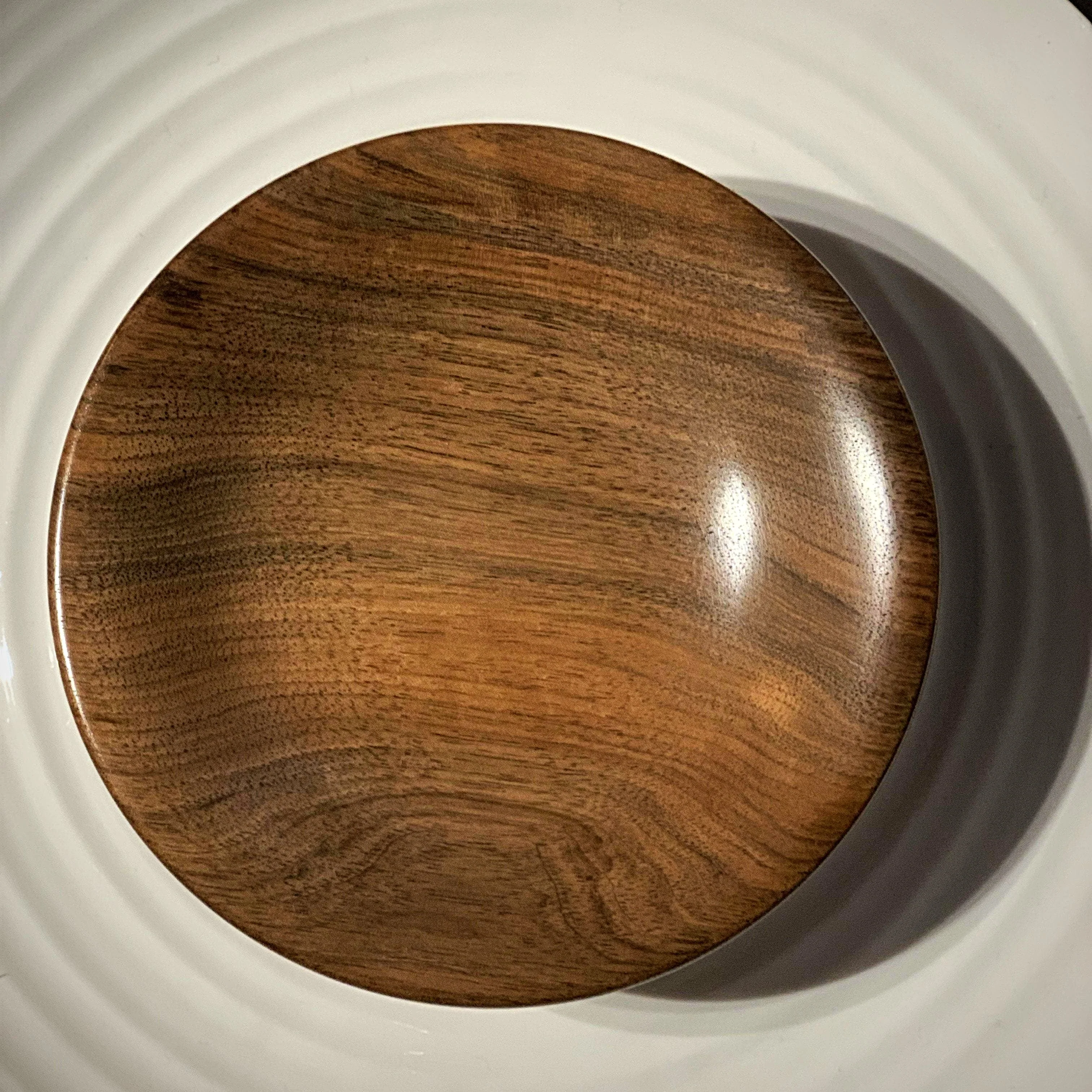 Hand-Turned Wooden Magnetic Bowl - Walnut - Image 3
