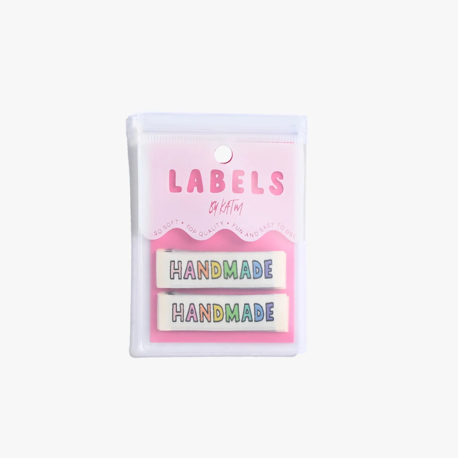 "Handmade" Rainbow Woven Labels 6 Pack - Image 5