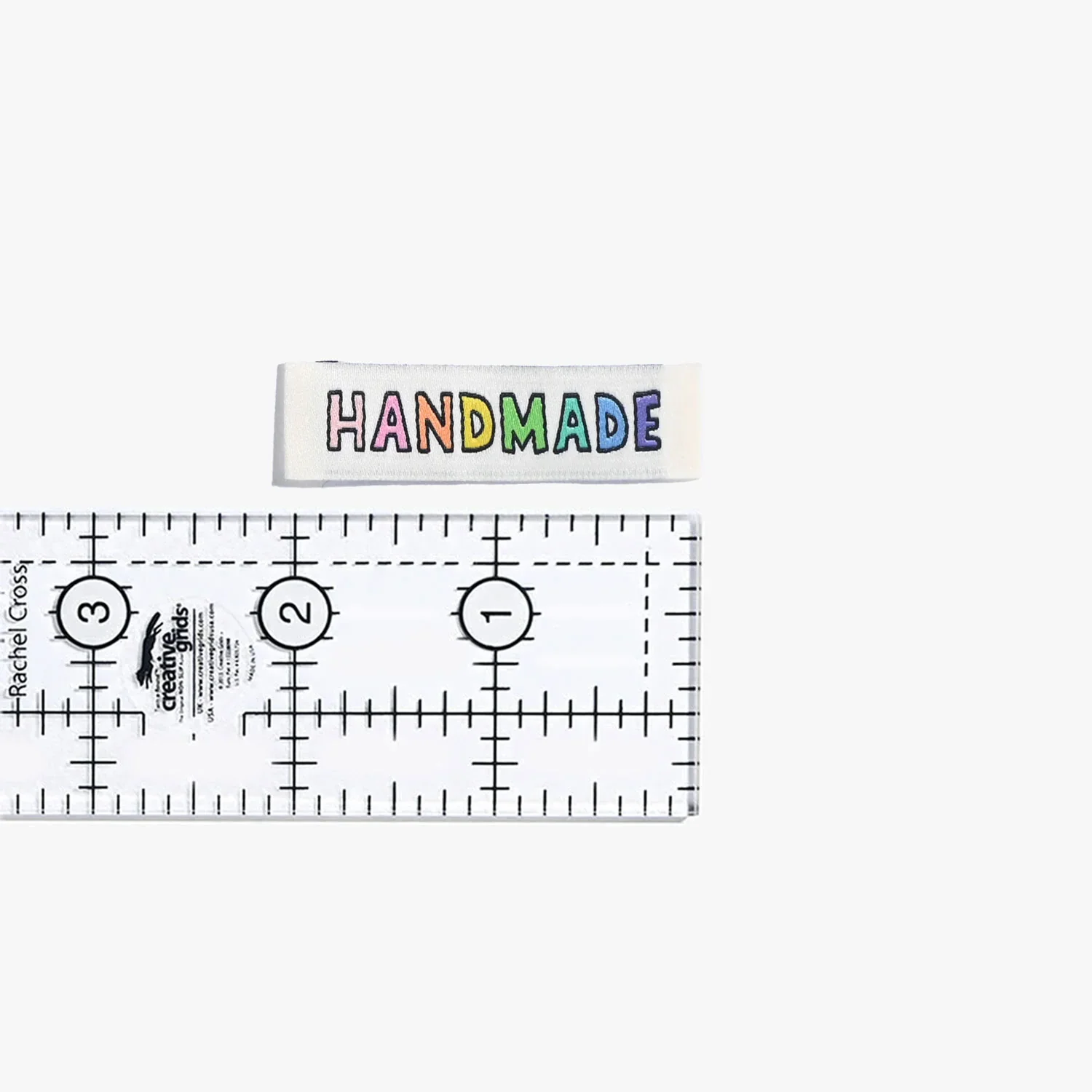 "Handmade" Rainbow Woven Labels 6 Pack - Image 6