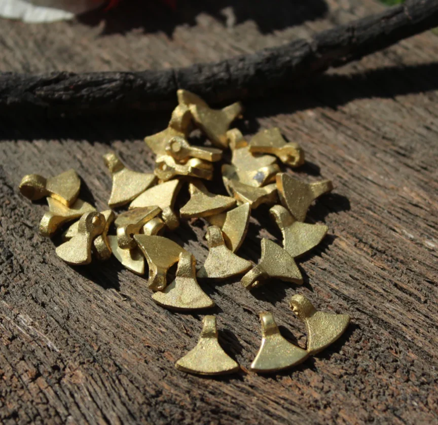 Handmade Tribal Brass Dangles - Wedges
