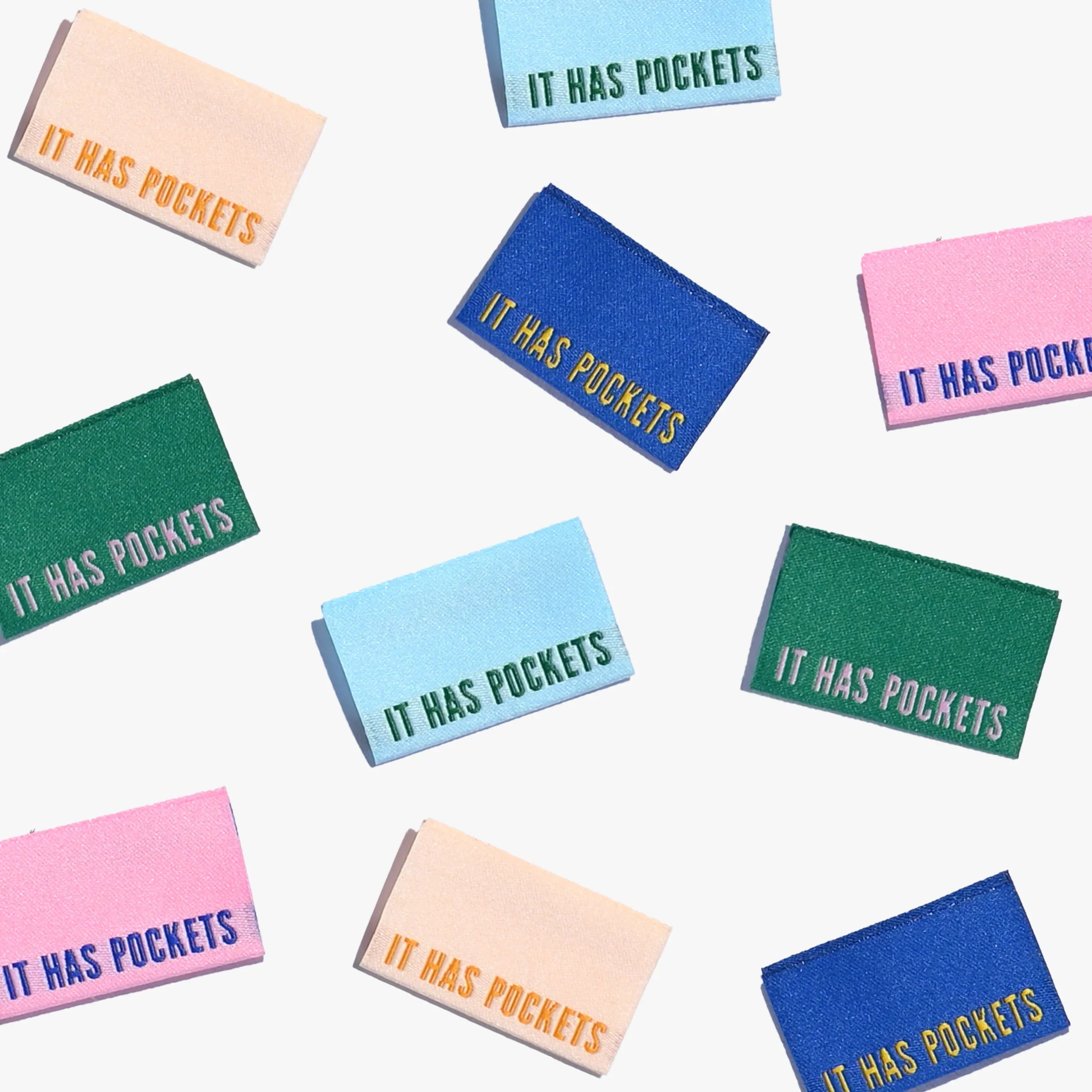 "It Has Pockets" Multipack Woven Labels 10 Pack