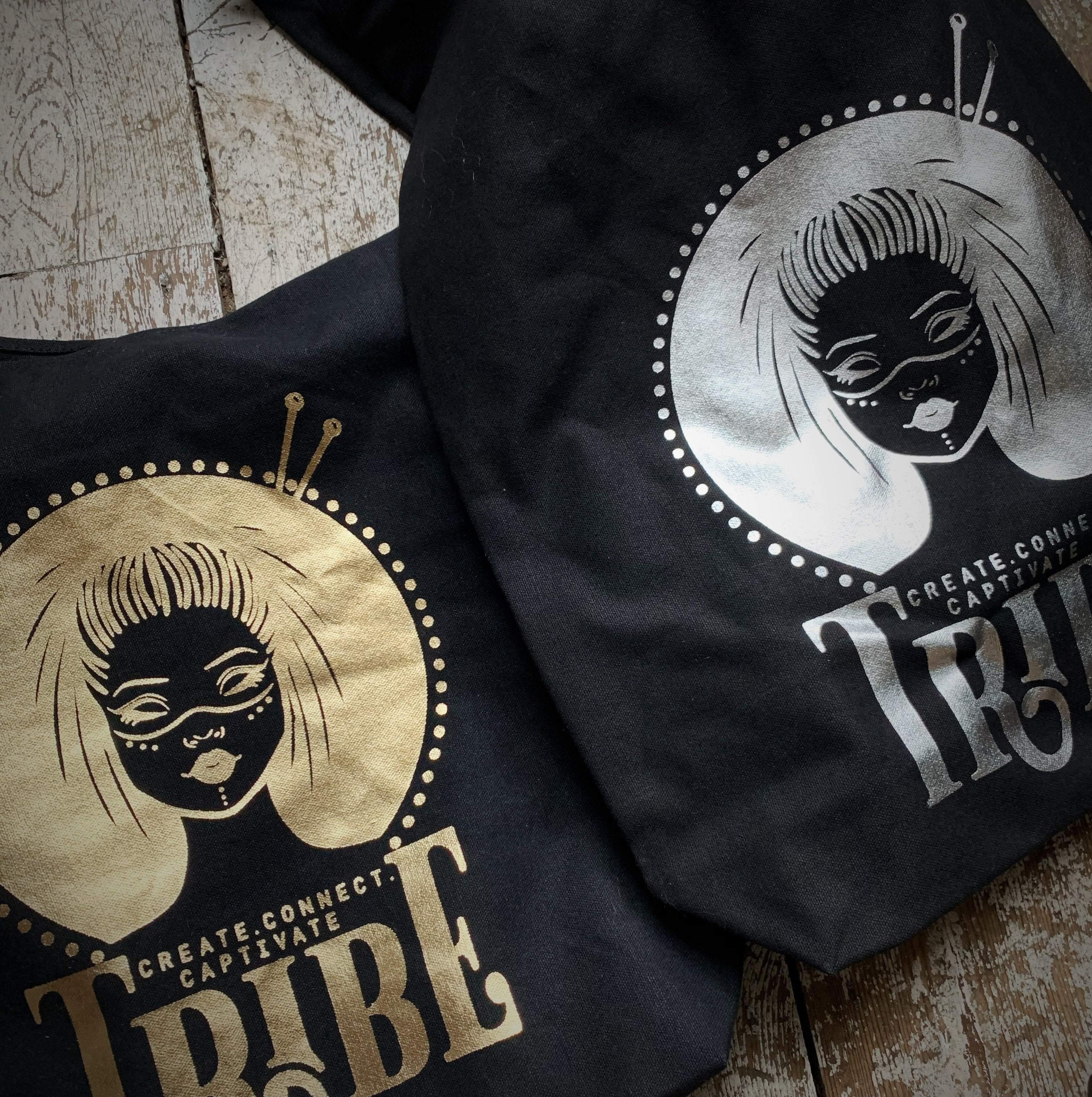 Limited Edition BLACK & FOIL Tribe Canvas Sling Bag - Image 4