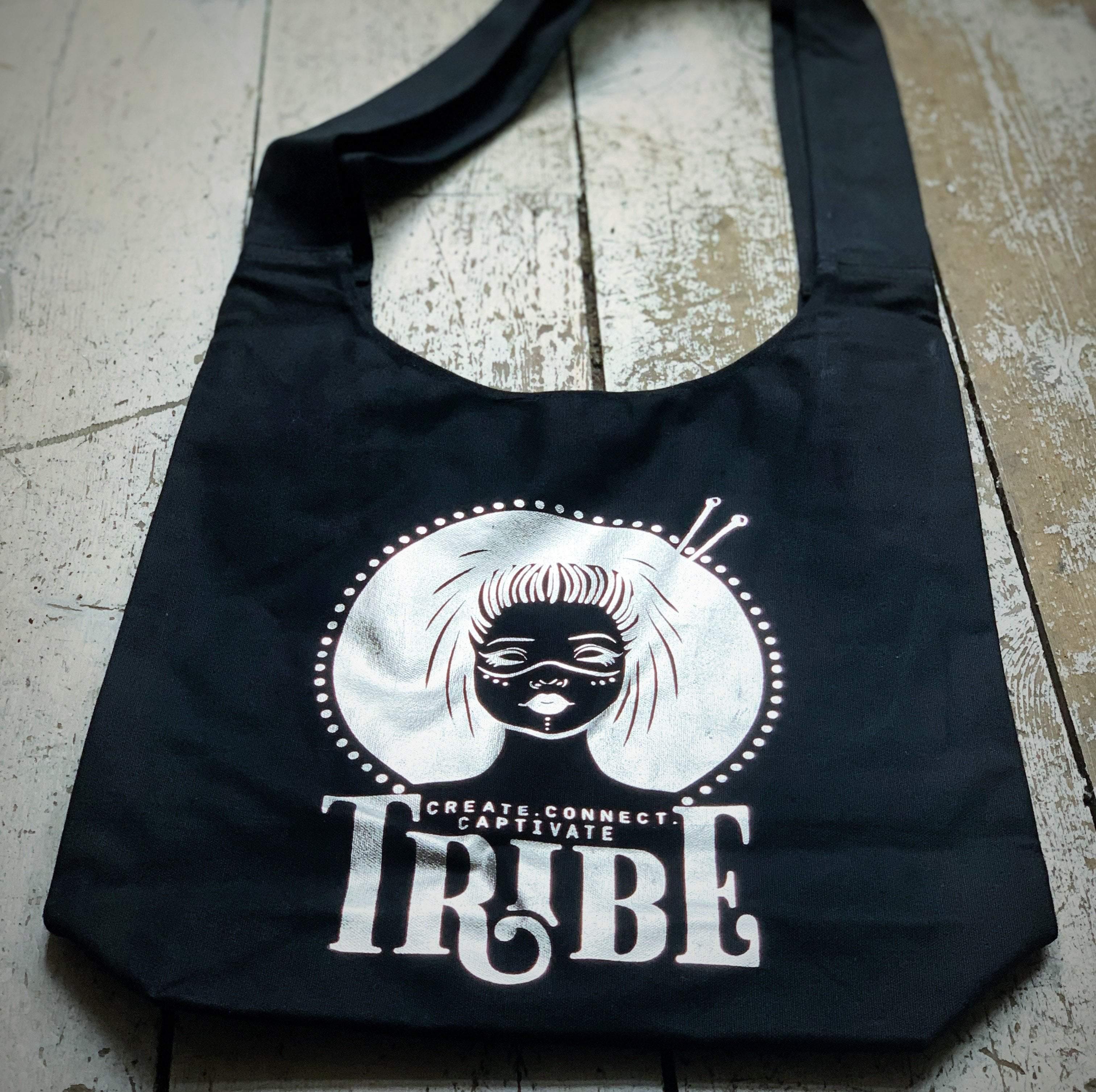 Limited Edition BLACK & FOIL Tribe Canvas Sling Bag - Image 5