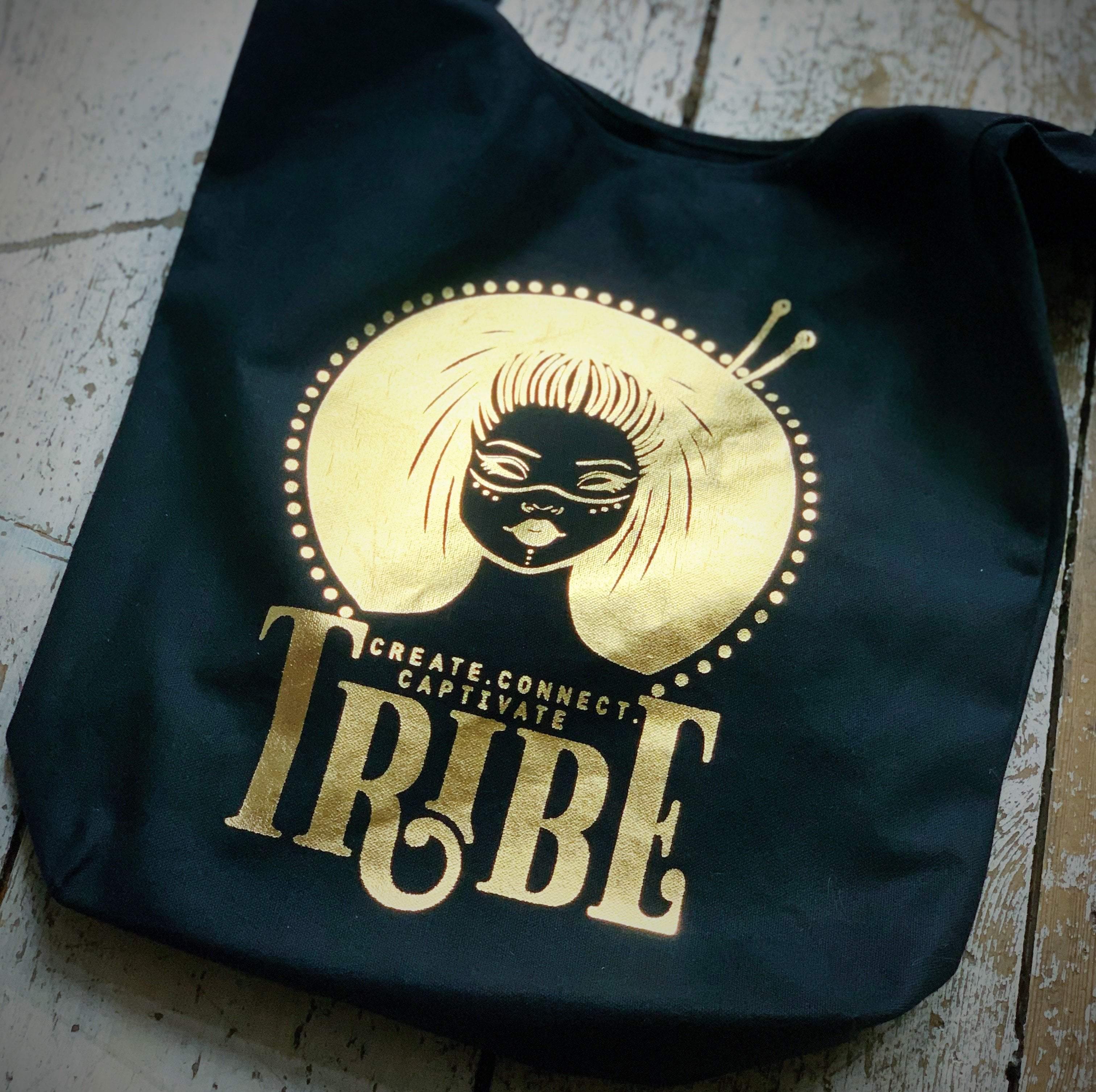 Limited Edition BLACK & FOIL Tribe Canvas Sling Bag - Image 6