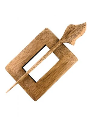 LYKKE Wooden Shawl Pins - Rectangle - Image 3