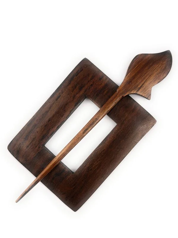 LYKKE Wooden Shawl Pins - Rectangle - Image 4