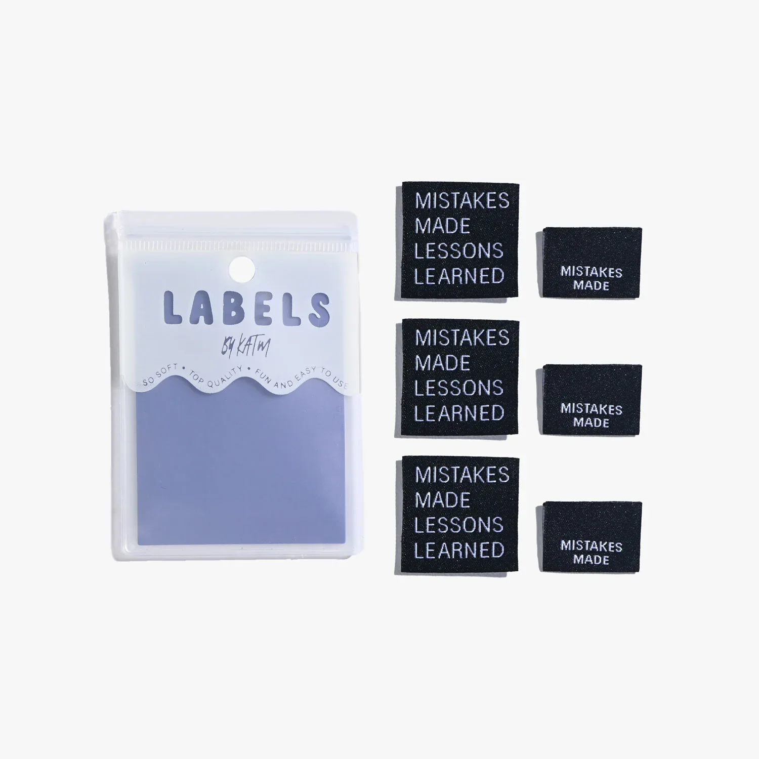 "Mistakes Made Lessons Learned" Woven Labels 6 Pack - Image 3