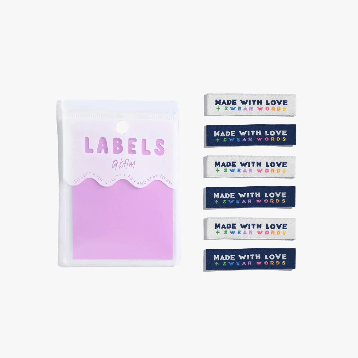 "Made with Love and Swear Words" Woven Labels 6 Pack - Image 3