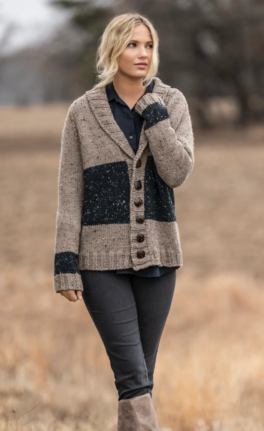 Salt Lake Cardigan Kits with Woolstok Tweed - Image 3