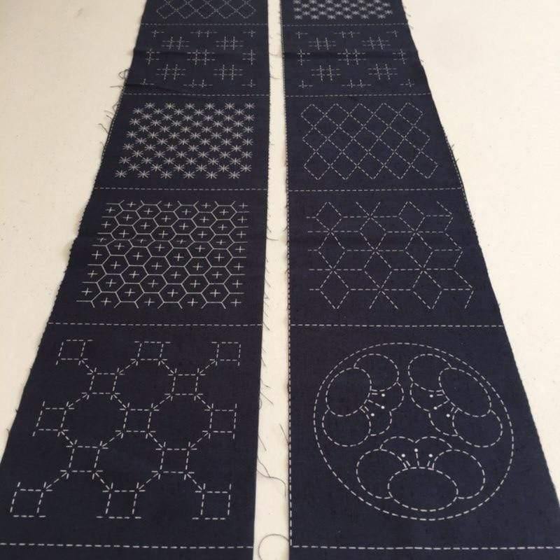 Sashiko Pre-Stencilled Seven Treasures Fabric Panel - Image 2