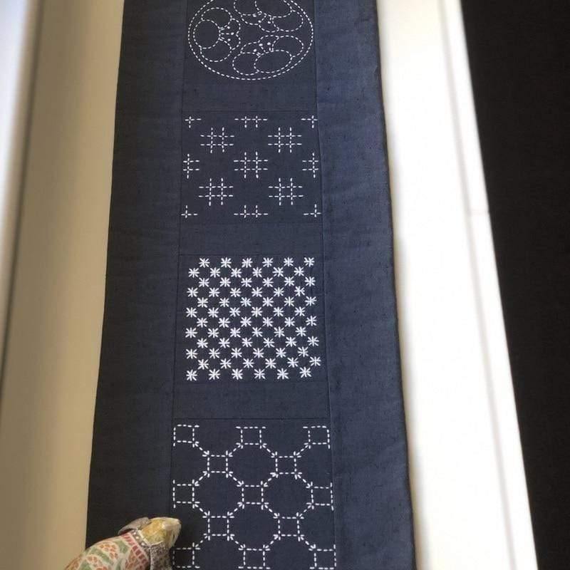 Sashiko Pre-Stencilled Seven Treasures Fabric Panel - Image 6