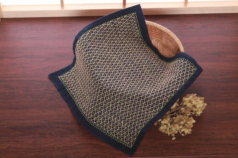 Sashiko Sampler - Hitomezashi Turtle Shell Navy