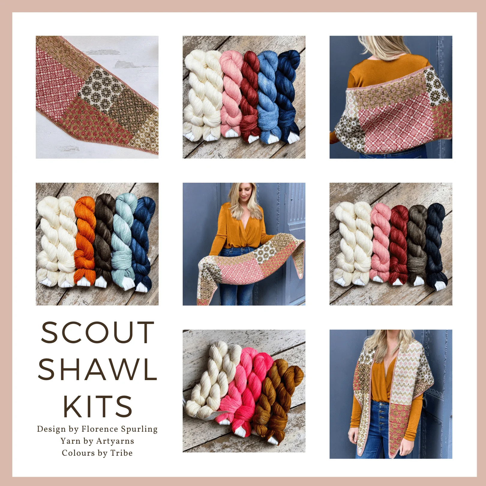 Scout Shawl Kit by Florence Spurling in Merino Cloud - Image 2