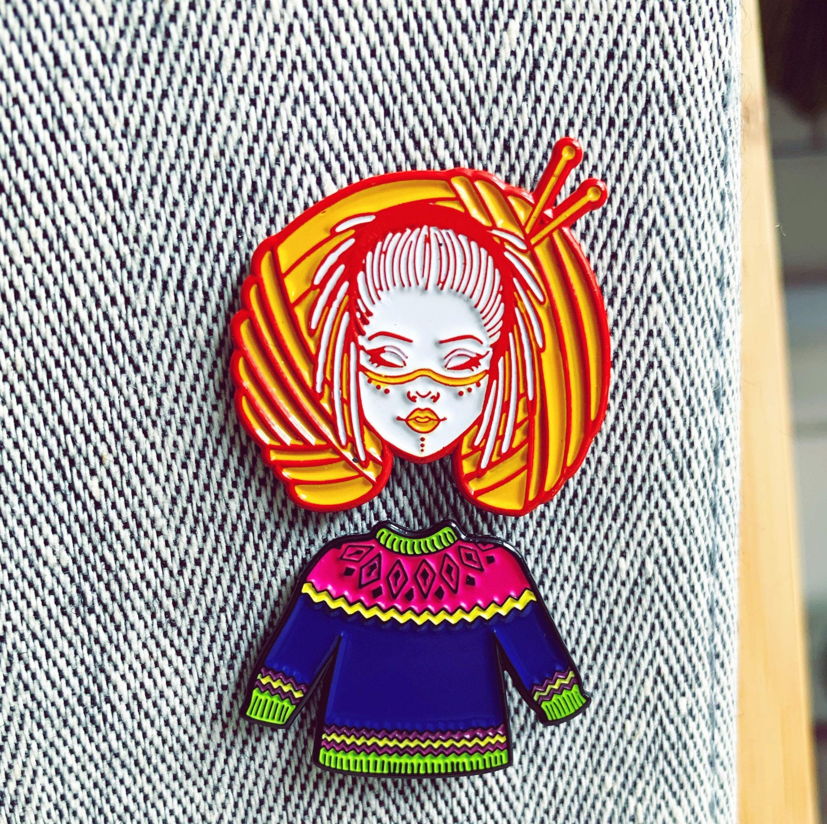 Sweater Knitter Enamel Pin - Image 6