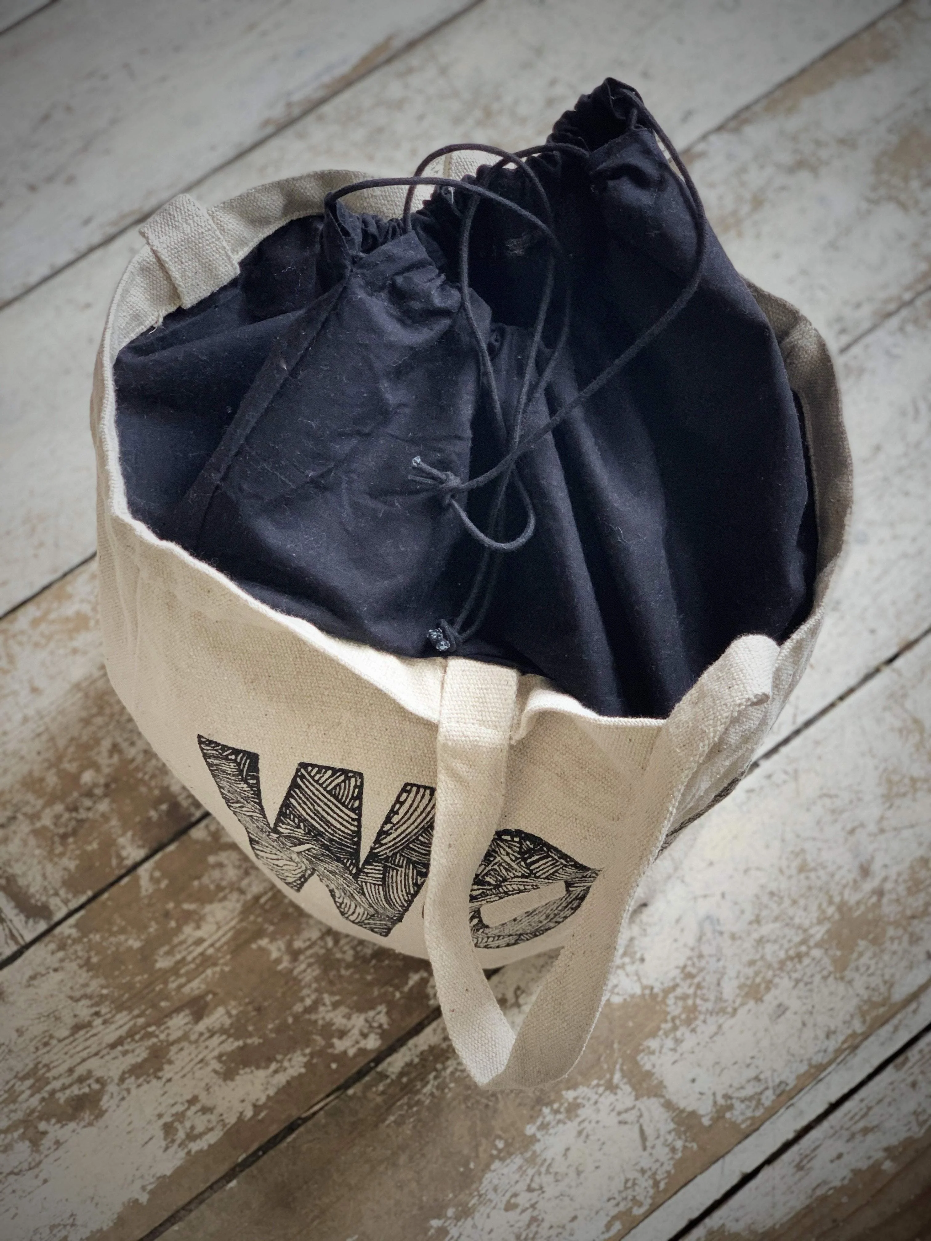 "Wool" Fabric Bucket Bag - Image 8